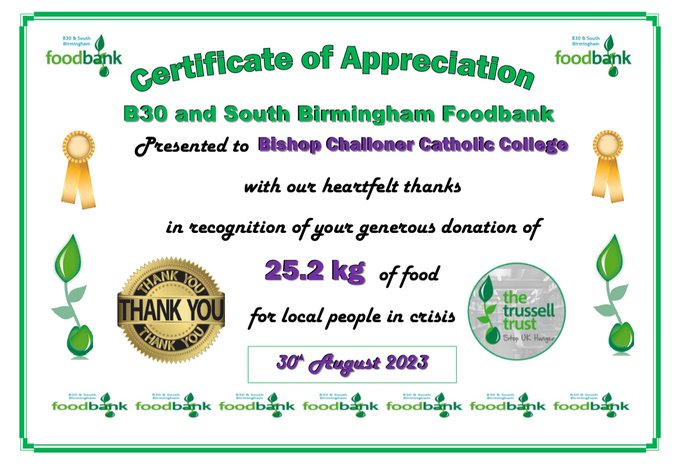 Image of B30 Foodbank - lovely thank you