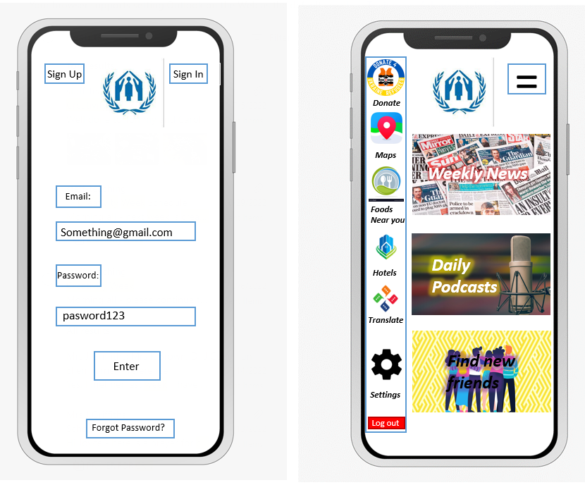 Image of Refugee App Design