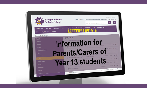 Image of Parent, Carer Letter - 26 March 2021 - Y13 TAG