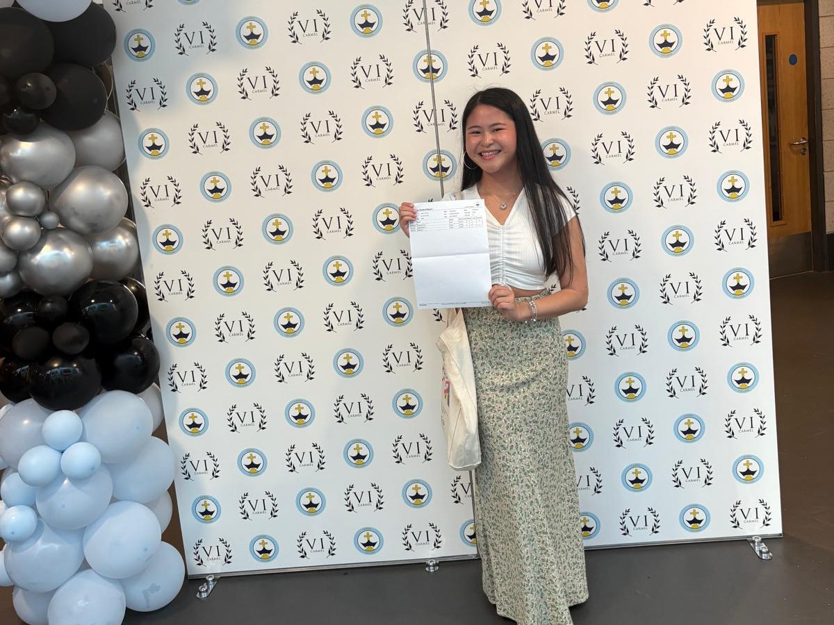 Image of A-Level Results Day 2025 - Carmel College: Straight - A student opts for Darlington Economic Campus over university.