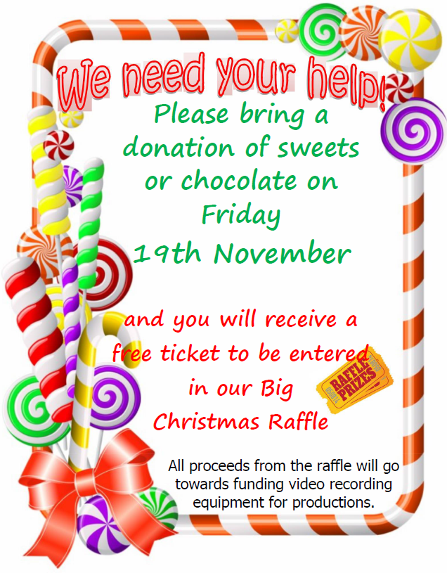 Image of Bring a donation of Sweets or Chocolates on Friday 19th November and get a free raffle ticket!