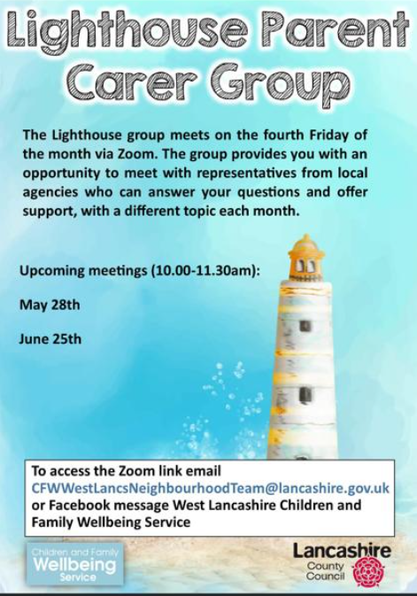 Image of Children & Family Wellbeing - Lighthouse Parent Carer Group - Upcoming Meetings
