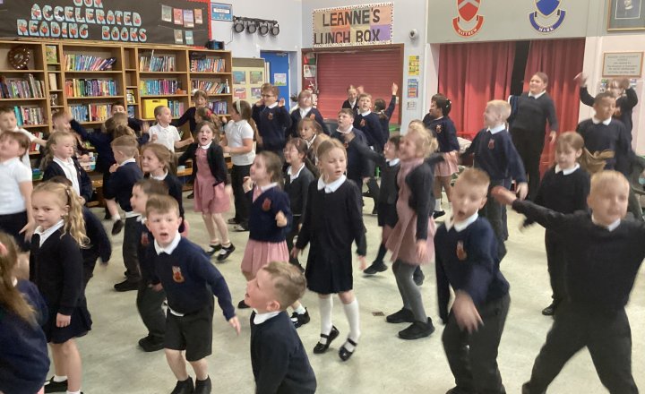 Blessed John Duckett children during their live assembly with Joe Wicks