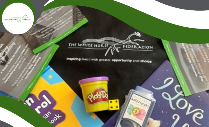 Image of TWHF gifts educational book bag to new reception pupils