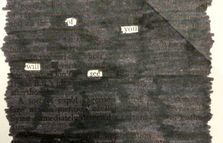 Image of Blackout Poetry for National Poetry Day 