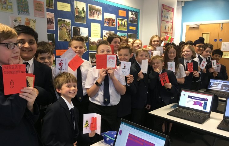 Image of Year 7 pupils spread Christmas Cheer 