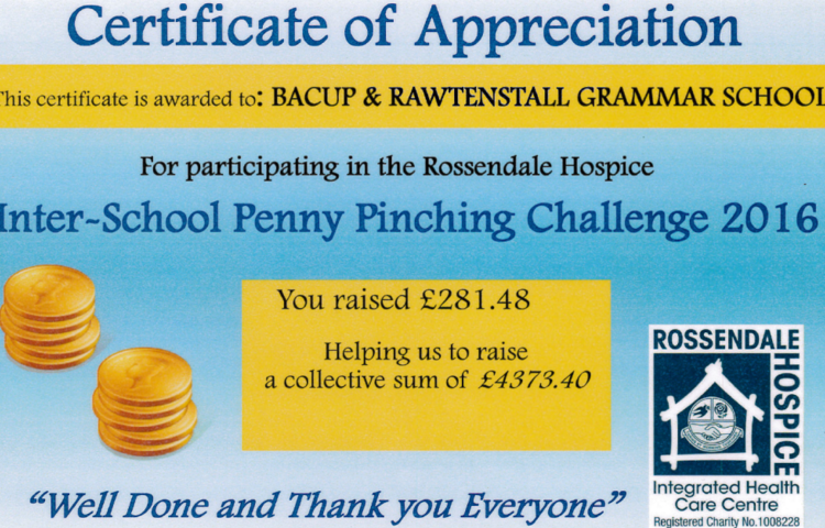 Image of Rossendale Hospice Penny Pinching Challenge 2016