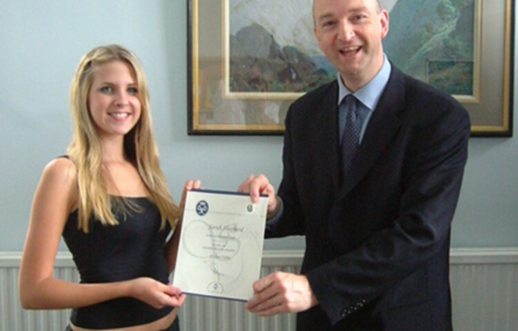 Image of Sarah Shepherd receiving her Duke of Edinburgh Silver Award