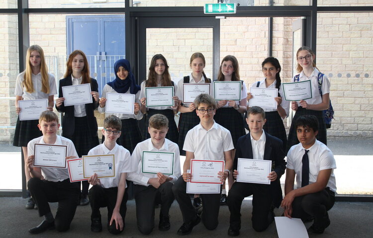 Image of UK Maths Trust Intermediate Maths Challenge successes