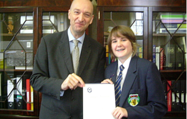 Image of Verity Postlethwaite receiving her Duke of Edinburgh's Bronze Award