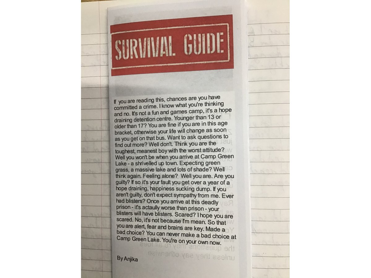 Let's read: Sachar, Louis Stanley Yelnats' Survival Guide to Camp