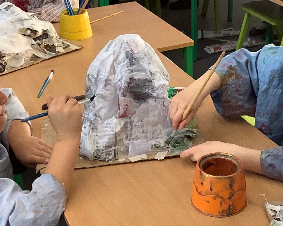 paper mache mountains Bridge & Patrixbourne CEP School