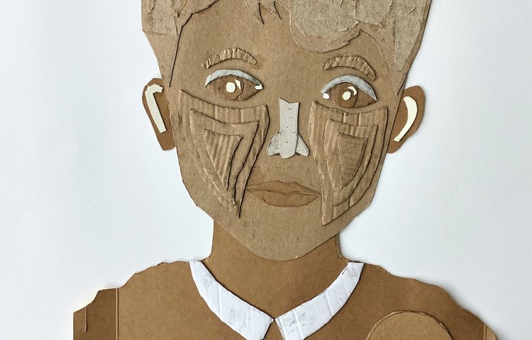 Image of Year 5 recycled portraits