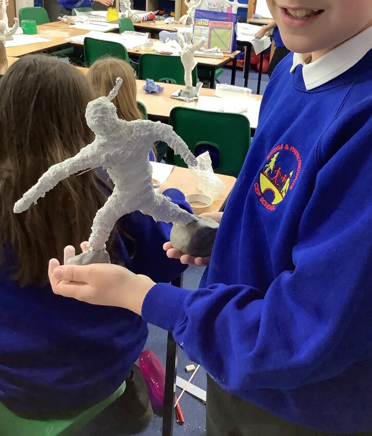 Image of Year 6 figures in motion - sculpture