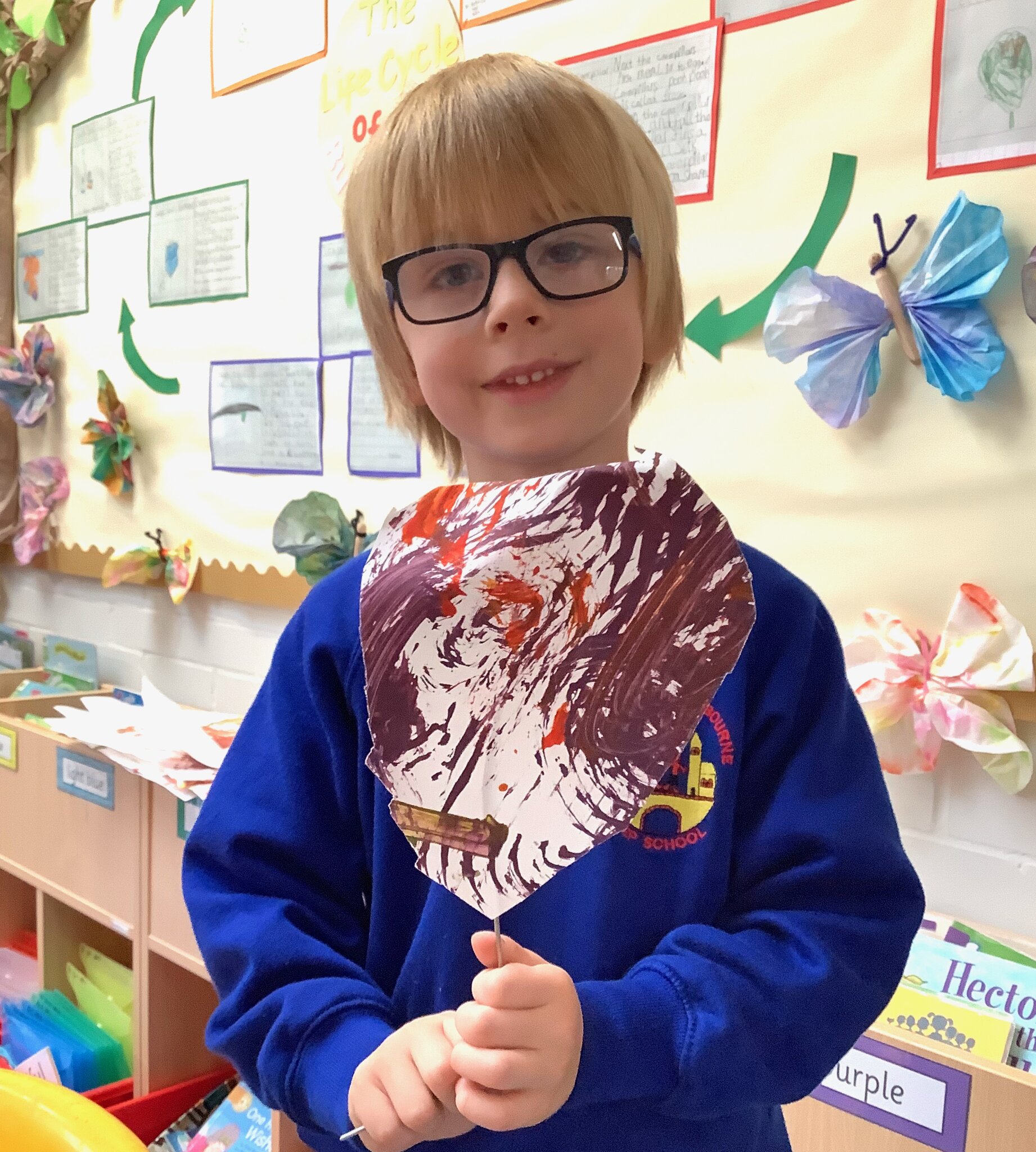 Image of Year one mark-making and autumn leaves