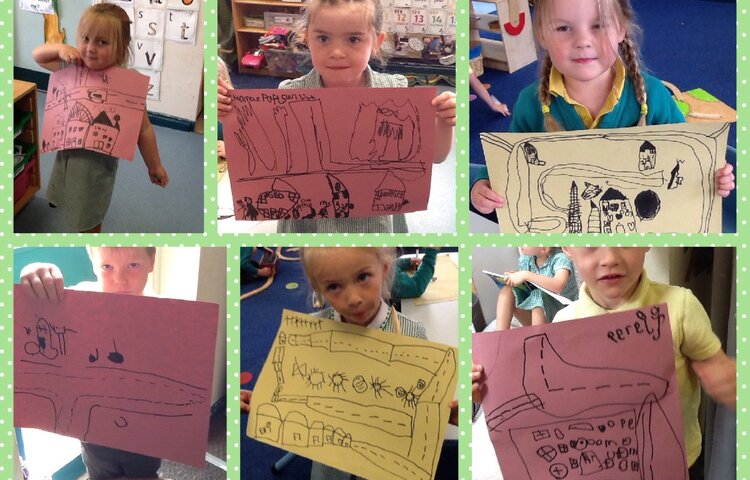 Image of Today we read 'Martha Maps It Out' and drew a map of where we live to send it to Martha. 