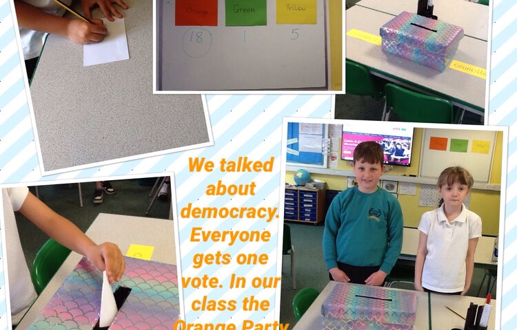 Image of Voting underway in the Year 3 polling booth
