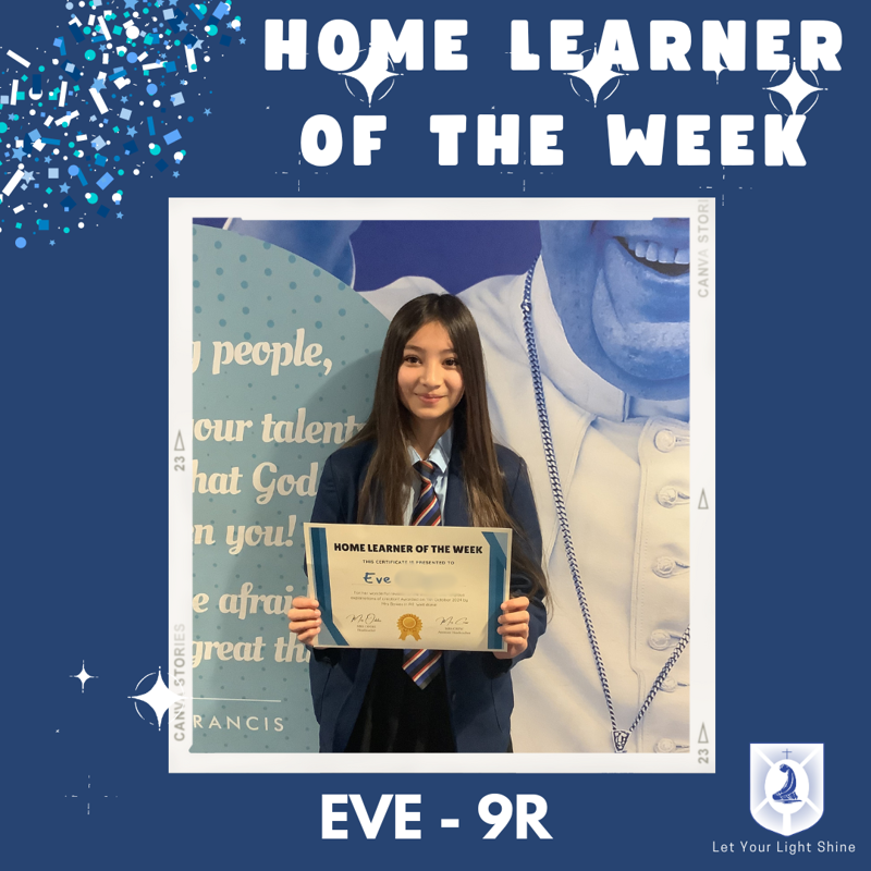 Image of Home Learner of the Week - 15/10/2024