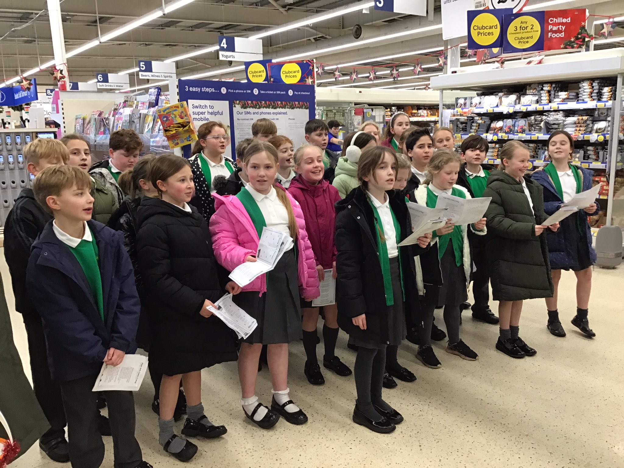 Singing at Tesco 