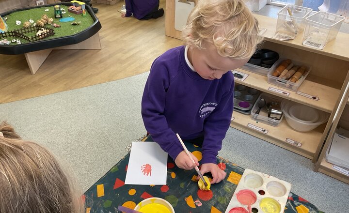 Image of Spring Painting in Reception