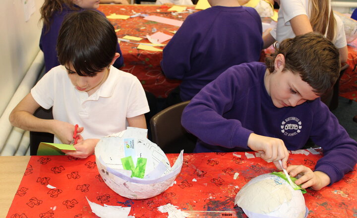 Image of Year 4 DT - Strong and Safe Paper Mâché Helmets