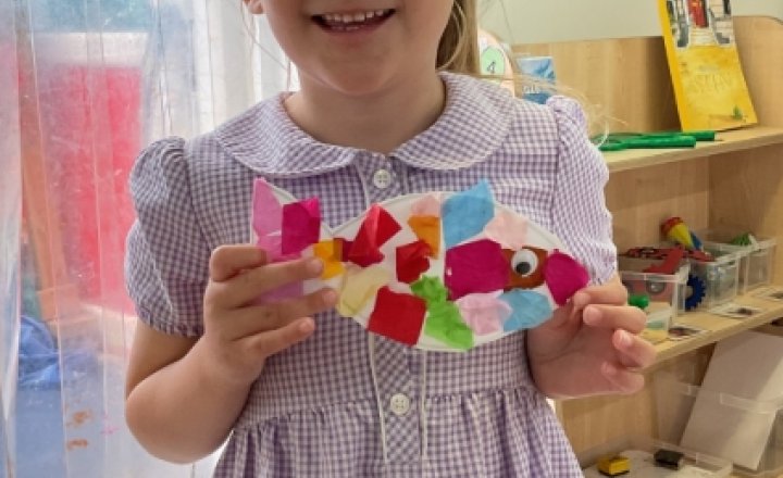 Image of Reception Get Creative Making Fish Collages