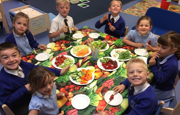 Image of Making healthy fruit and vegetable kebabs