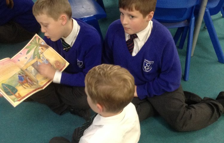 Image of Falcons Read Christmas Stories with Herons