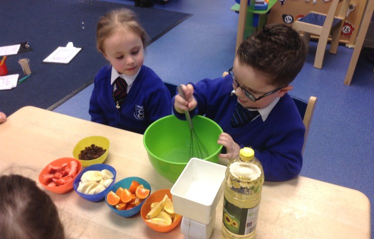 Image of Making and eating pancakes