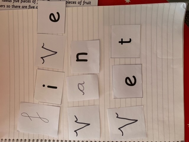Image of Making words with the letter 'v'