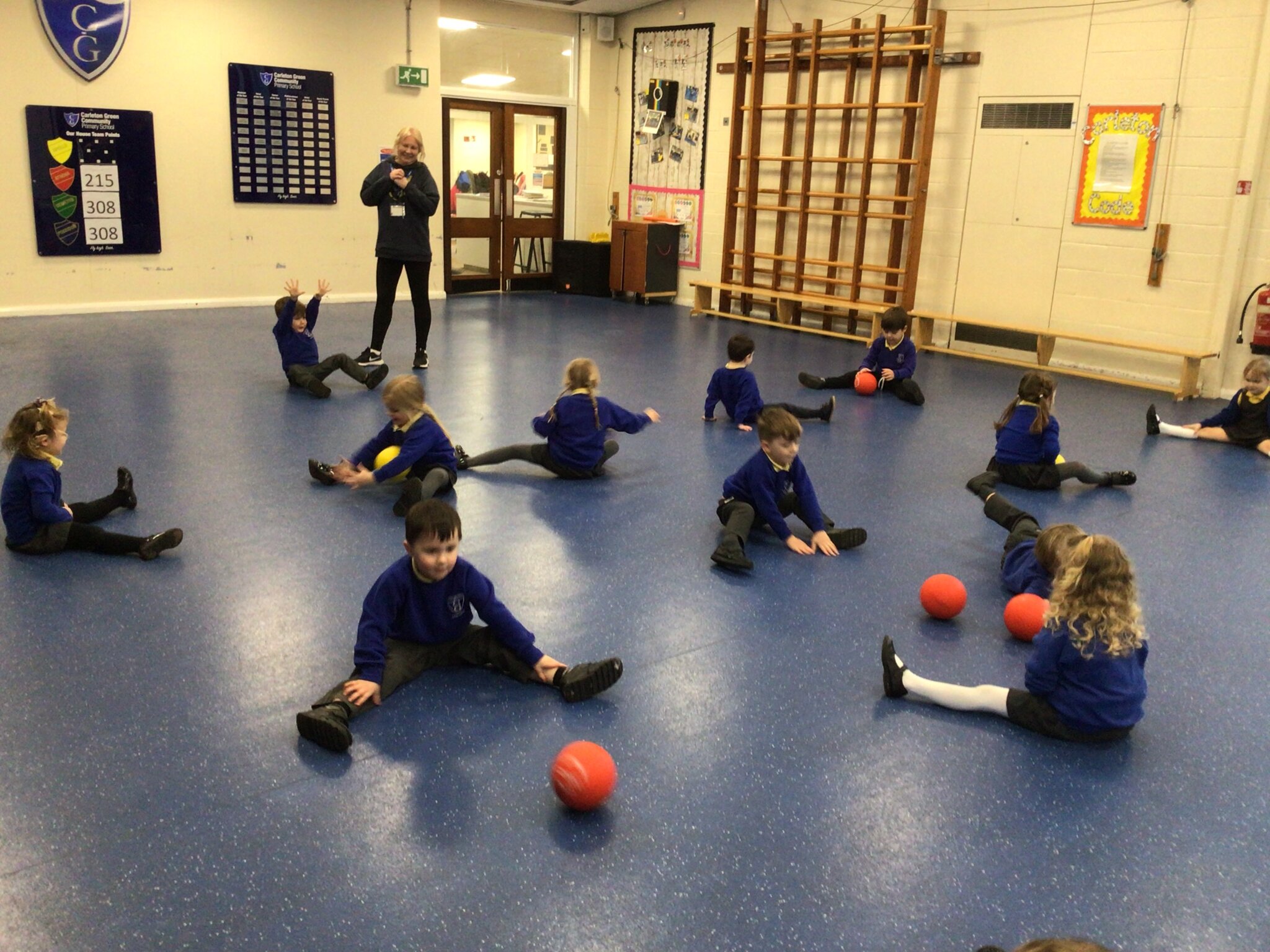 Image of PE ball skills.  