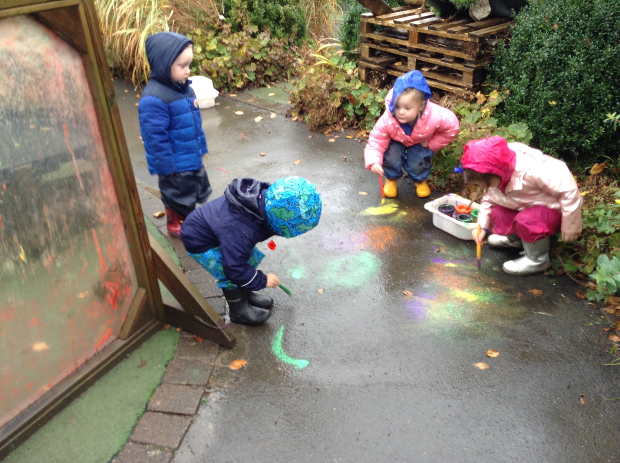 Image of A very wet outdoor learning day!