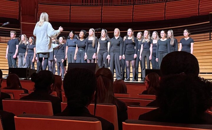 Carmel College Senior Choir singing before being named North East Choir of the Year 2026