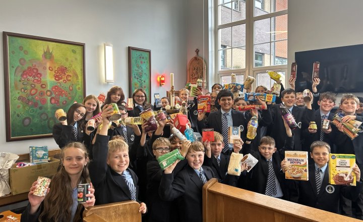 Donations from Carmel College students, staff and community for the Diocesan Justice and Peace Refugee Service and the St Vincent de Paul Society's Darlington Food Bank