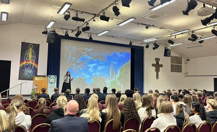 Carmel College Sixth Form students have a visit from George Town University's Senior Associate Director of Admissions