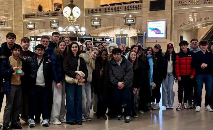 Carmel Sixth Form students in the Grand Central Station