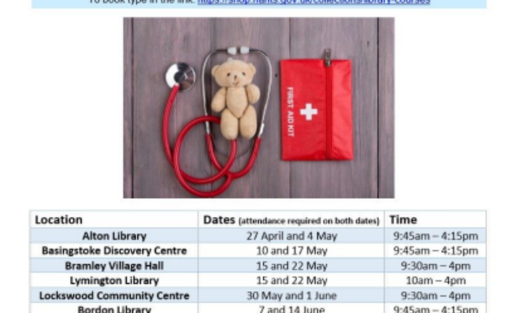 Image of Free Paediatric First Aid Courses for Parents this Summer Term