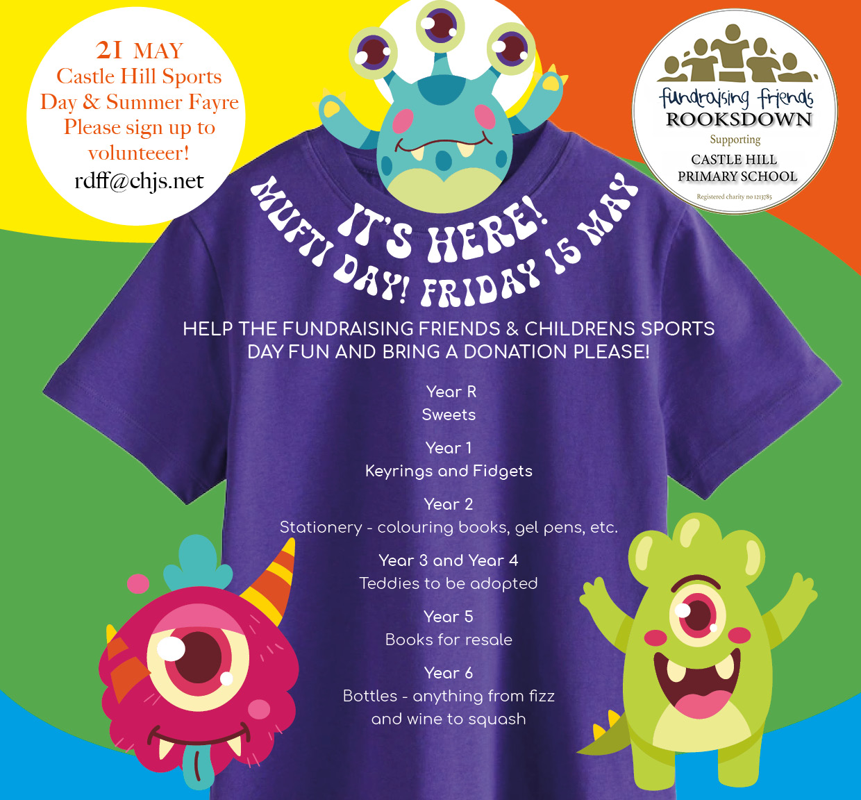 Image of Rooksdown Mufti-Day for Summer Fayre Donations