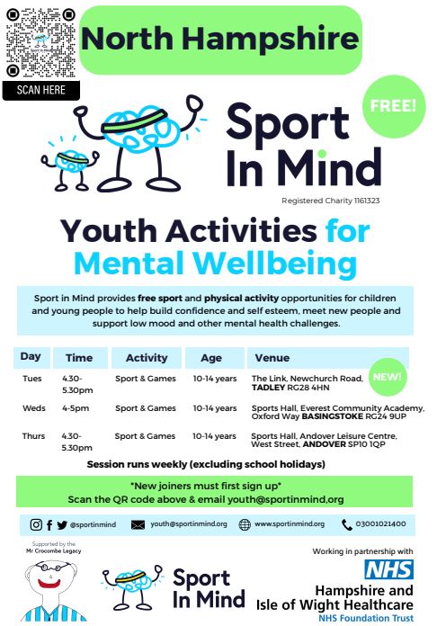 Image of Sport in Mind - North Hampshire Youth Timetable
