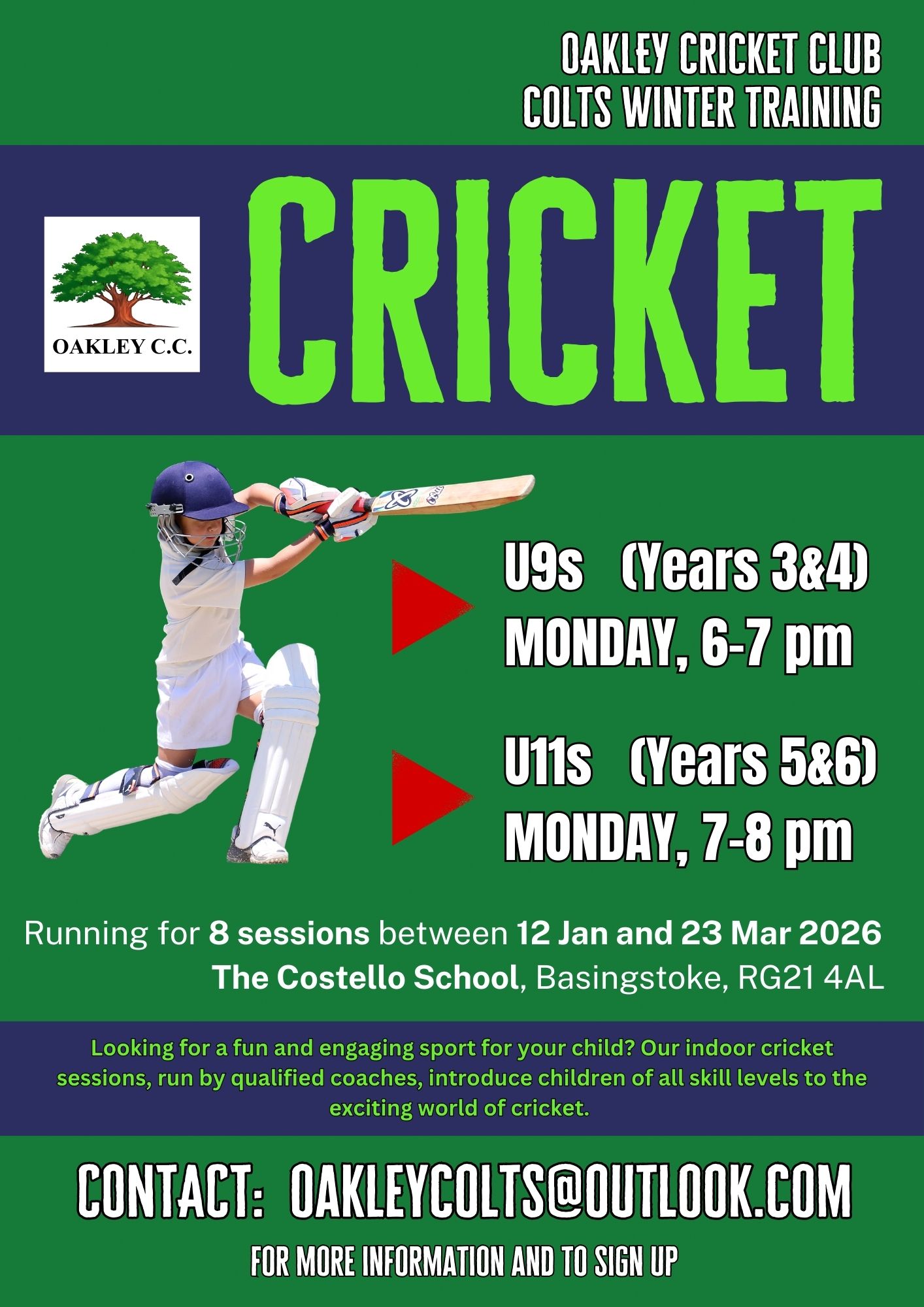 Image of Oakley Cricket Club Colts Winter Training