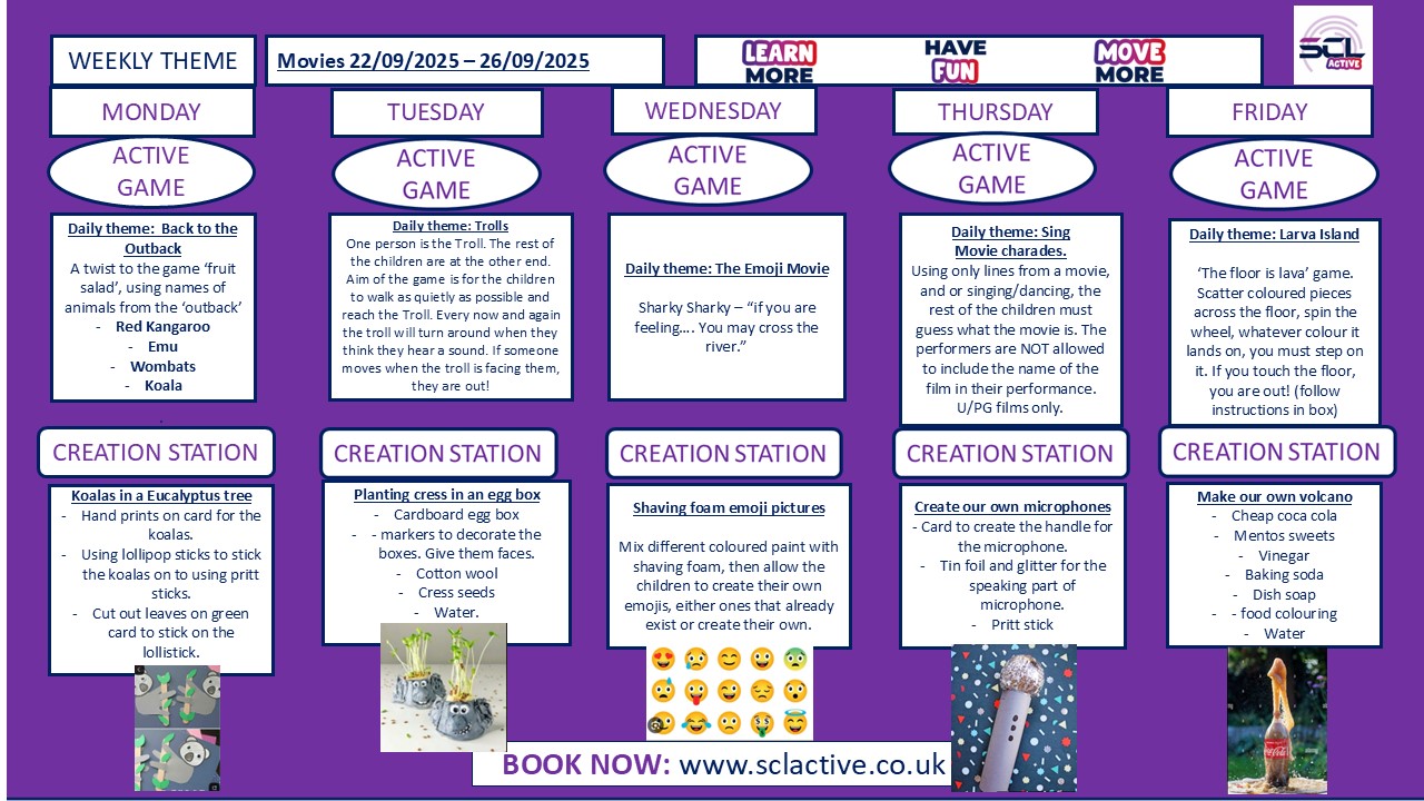 Image of SCL Weekly Theme Chart w/c 22nd September