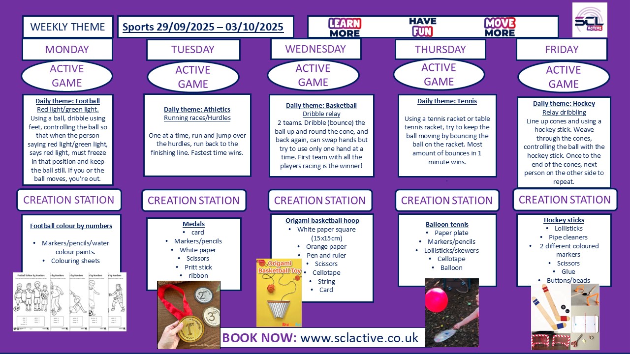 Image of SCL Weekly Theme Chart w/c 29th September