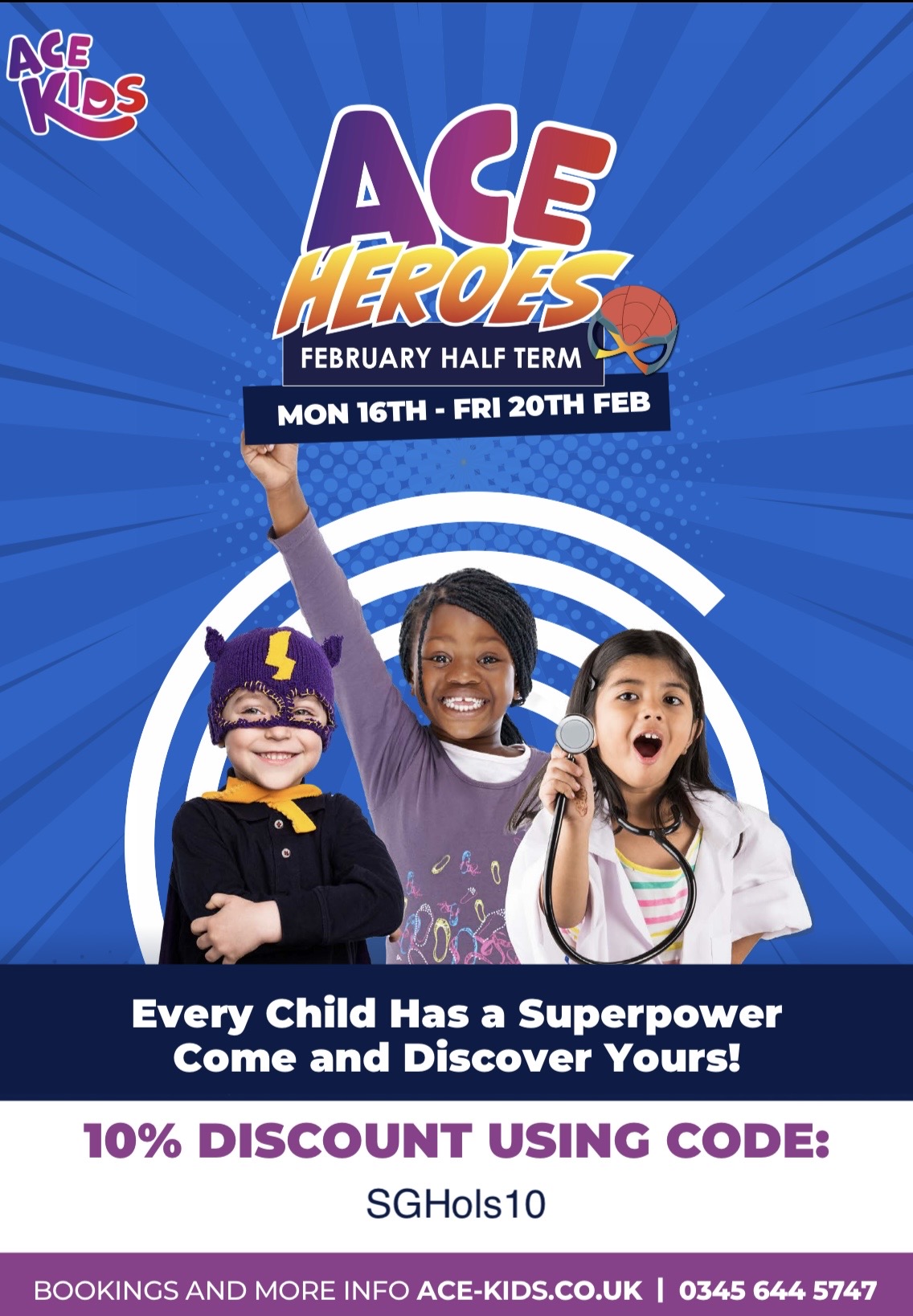 Image of ACE Kids February Half Term 10% Discount
