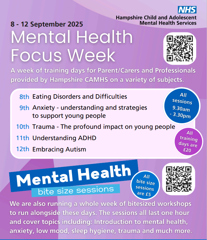 Image of Mental Health Focus Week of training days for Parents