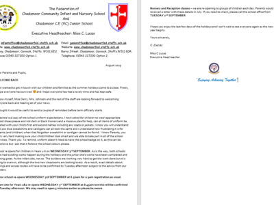 Image of Welcome Letter from EHT September 2025