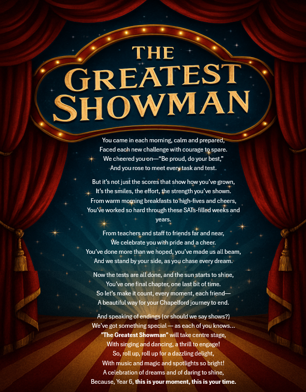 Image of SATs are over... let the show commence! 