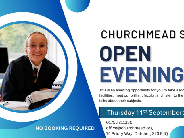 Image of Churchmead Open Evening Thursday 11th September 2025