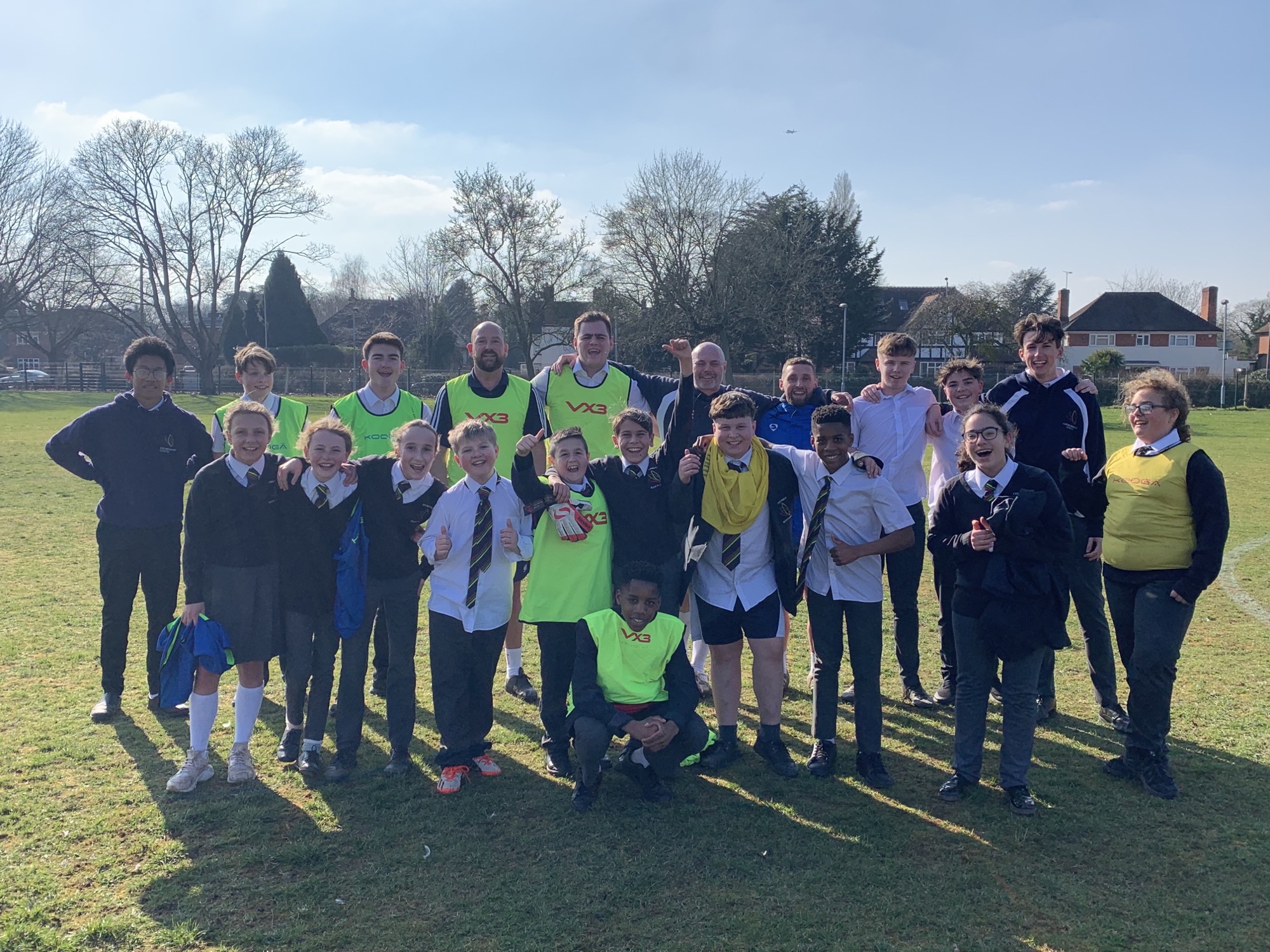 Image of Friendly football game between Year 7 and Year 11 students!