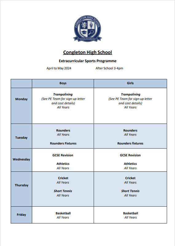 Image of New and Old Favourite Sports on Offer this Half-Term