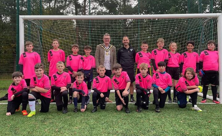 Image of Marcus Captains Vale Juniors Team in First Ever Match